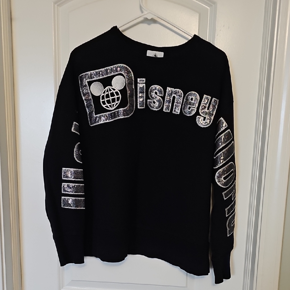 Walt Disney World Black and Silver Crewneck Sweatshirt for Women